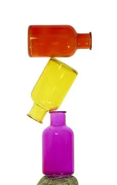 Bottles tower Stock Photos