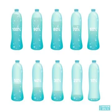Bottles with water set Stockillustratie