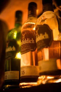Bottles of whisky Stock Photos