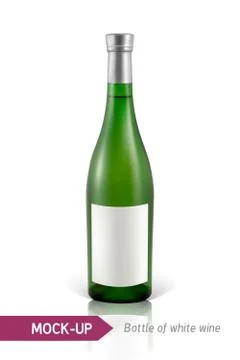 Bottles of white wine Illustrazione stock