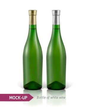 Bottles of white wine Stock Illustration