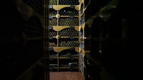 Bottles for wine in the cellar Stock Footage 113272811