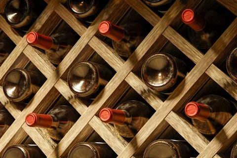 Bottles in a wine cellar イラスト素材