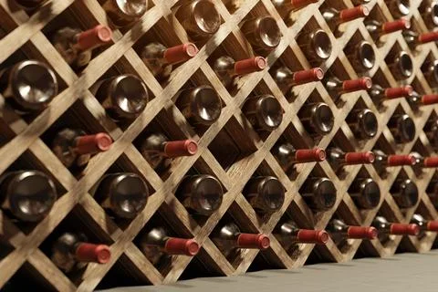 Bottles in a wine cellar 스톡 일러스트