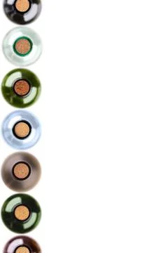 Bottles of wine with corks Stock Photos