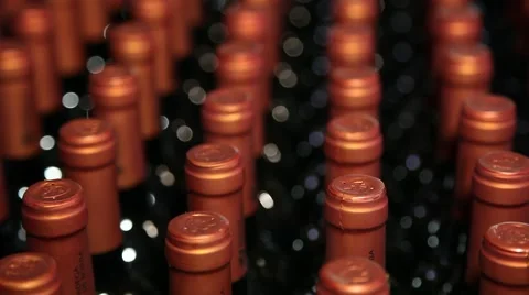 Bottles of wine, focus defocus Stock Footage 61170991