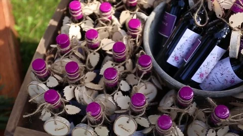 Bottles of wine as gifts Stock Footage 80928803