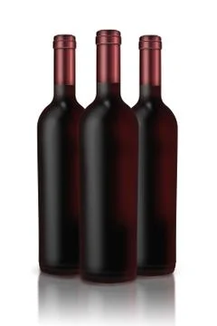 Bottles of wine isolated on white background. Stock Illustration