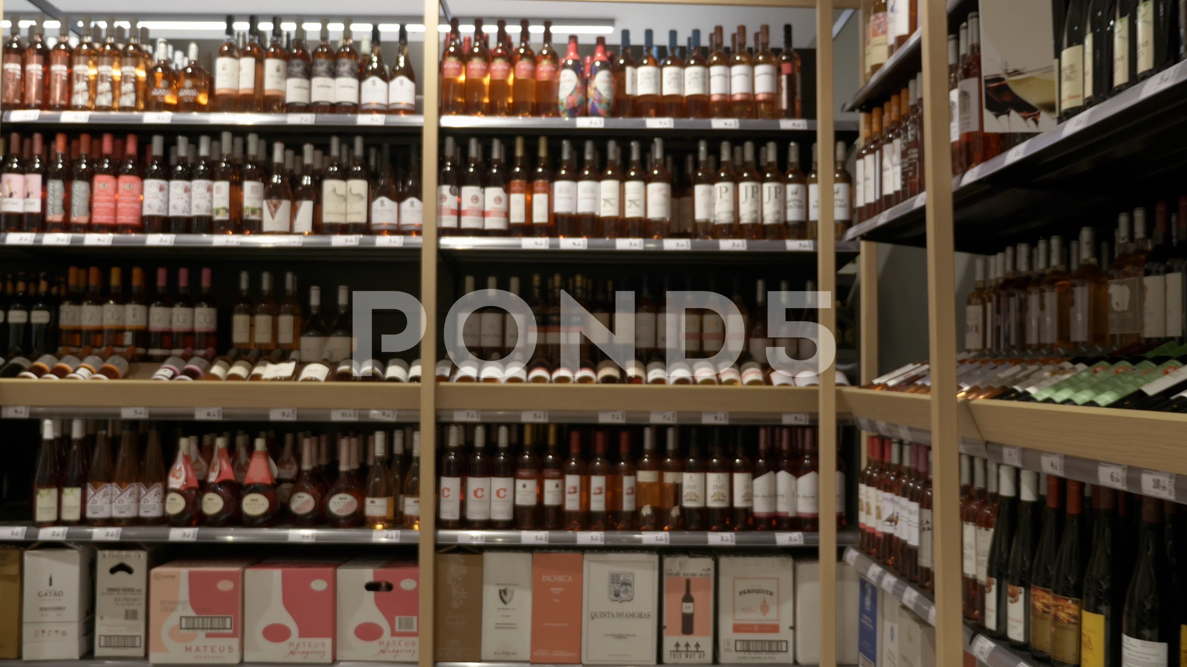 Bottles of Wine In Liquor Store Slow Mot... | Stock Video | Pond5