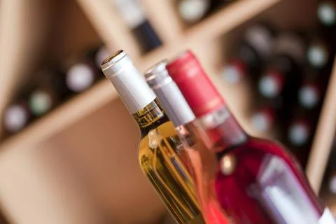 Bottles of wine Stock Photos