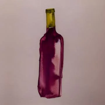 Bottles of wine on a pinkish background Stock Illustration