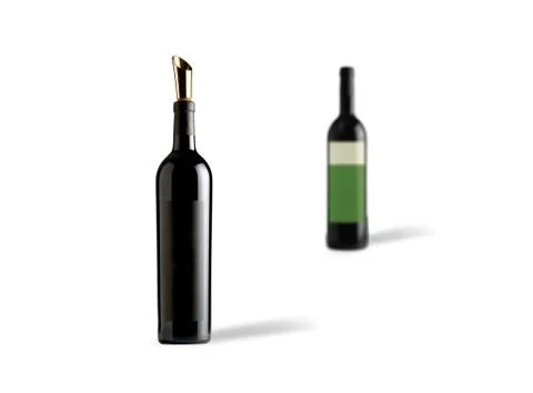 Bottles of wine on white background Stock Photos