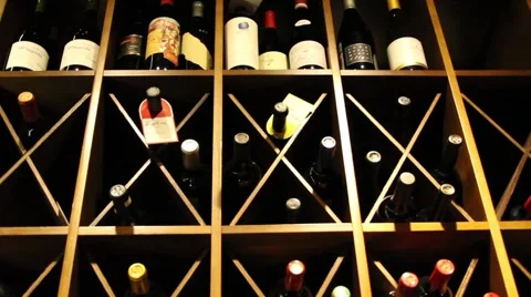 Bottles of wine in the wine cellar Stock Footage 46524172