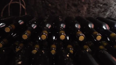 Bottles of wine at the wine cellar Stock Footage 234906921