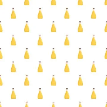 Bottles with yellow liquid creating a repeating pattern Stockillustratie