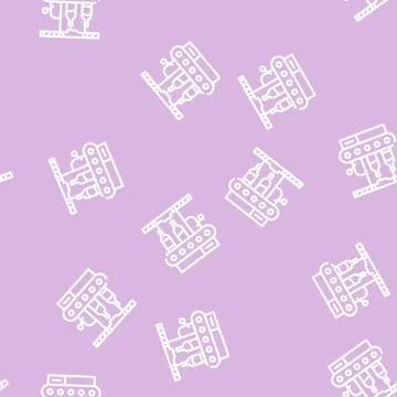 Bottling factory conveyor line vector seamless pattern イラスト素材