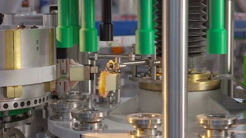 Bottling of lemonade in plastic bottles. Lemonade bottle conveyor industry. Stock Footage 76347078