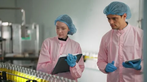 Bottling Line Inspection Stock Footage 331573527