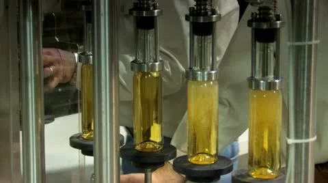 Bottling wine in a small winery Stock Footage