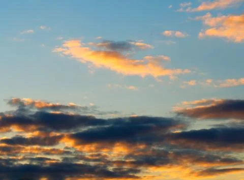 Bottom aligned sunset clouds background Stock Photos