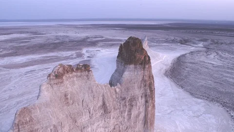 The bottom of the ancient dried up Tethys ocean remains of the salt mountains Stock Footage 123585916