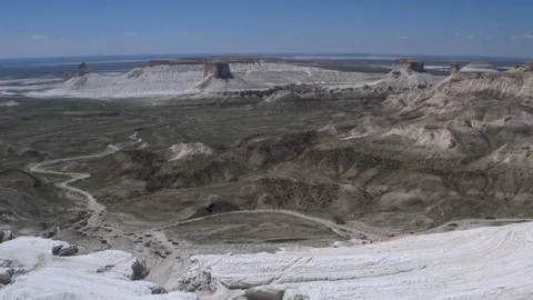 The bottom of the ancient dried up Tethys ocean remains of the salt mountains Stock Footage 123585965