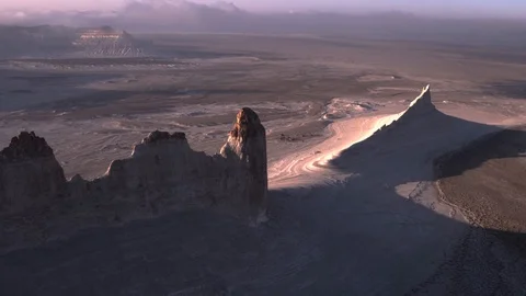 The bottom of the ancient dried up Tethys ocean remains of the salt mountains Stock Footage 123586046