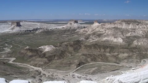 The bottom of the ancient dried up Tethys ocean remains of the salt mountains Stock Footage 123586078