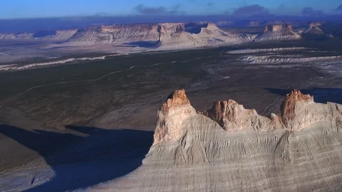 The bottom of the ancient dried up Tethys ocean remains of the salt mountains Stock Footage 123586709