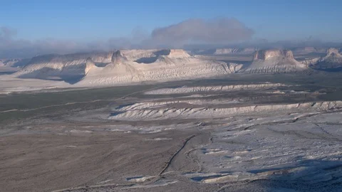 The bottom of the ancient dried up Tethys ocean remains of the salt mountains Stock Footage 123586887
