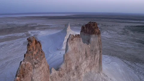 The bottom of the ancient dried up Tethys ocean remains of the salt mountains Stock Footage 123587180
