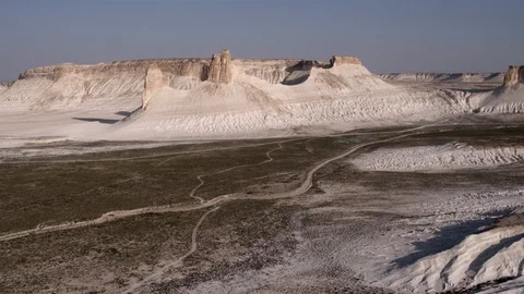 The bottom of the ancient dried up Tethys ocean remains of the salt mountains Stock Footage 123587760