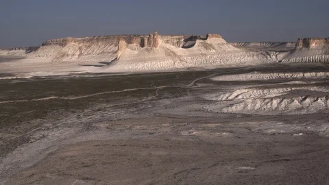 The bottom of the ancient dried up Tethys ocean remains of the salt mountains Stock Footage 123588260