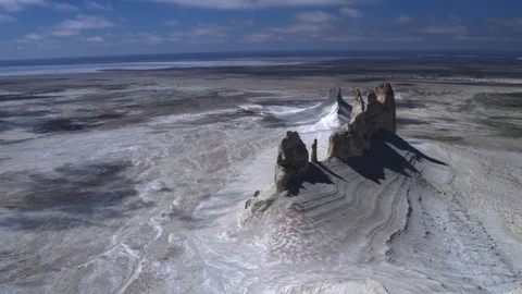 The bottom of the ancient dried up Tethys ocean remains of the salt mountains Stock Footage 123588919