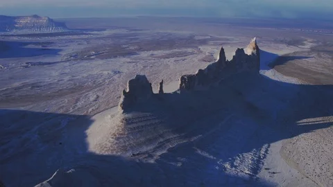 The bottom of the ancient dried up Tethys ocean remains of the salt mountains Stock Footage 123599705