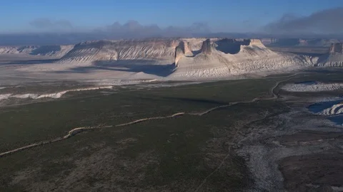 The bottom of the ancient dried up Tethys ocean remains of the salt mountains Stock Footage 123602178