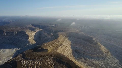 Bottom of ancient dry ocean Tethys in the clouds Stock Footage 115876877