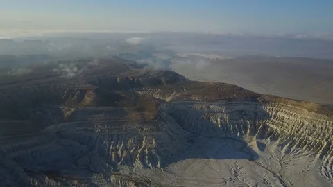 Bottom of ancient dry ocean Tethys in the clouds Stock Footage 115876935