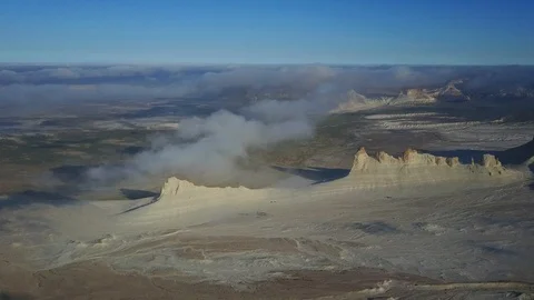 Bottom of ancient dry ocean Tethys in the clouds Stock Footage 115876945