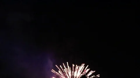 Bottom bokeh fireworks Stock Footage 76514569