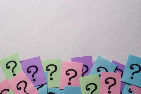 Bottom border of colored question marks Stock Photos