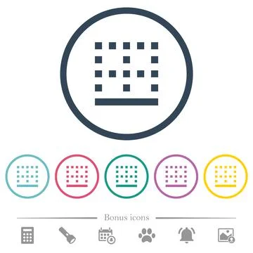 Bottom border flat color icons in round outlines Illustrazione stock