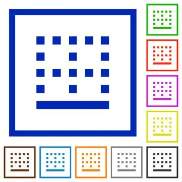 Bottom border flat framed icons Stock Illustration