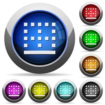 Bottom border round glossy buttons Illustrazione stock
