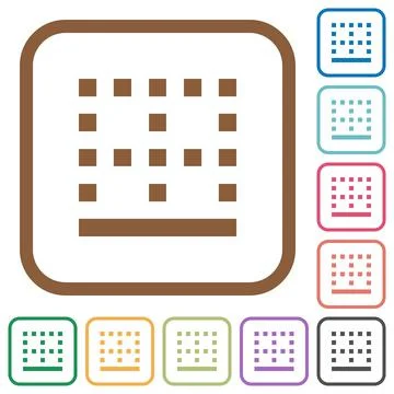 Bottom border simple icons Stock Illustration