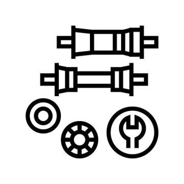 Bottom bracket carriage elimination line icon vector illustration Stock Illustration