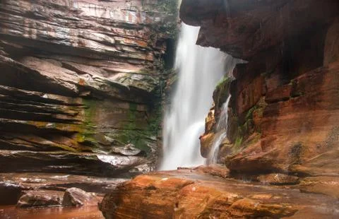 Bottom of Cachoeira do Mosquito Stock Photos