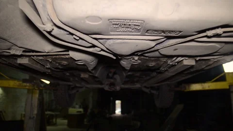 Bottom car closeup Stock Footage 97236040