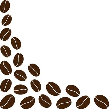 Bottom corner frame border of coffee beans in trendy dark brown Copy space Stock Illustration