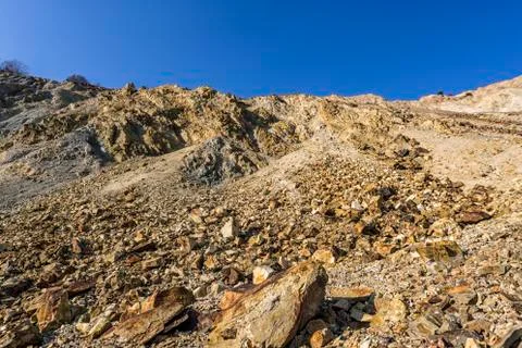 At the bottom of  a crater Stock Photos